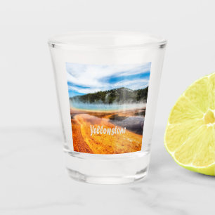 Yellowstone National Park Mountains Nature Animals Shot Glass