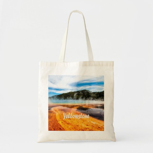 Yellowstone National Park Mountains Nature Animals Tote Bag (Front)