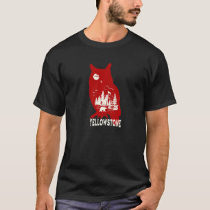 Yellowstone National Park Mountains Owl Bear Trees T-Shirt