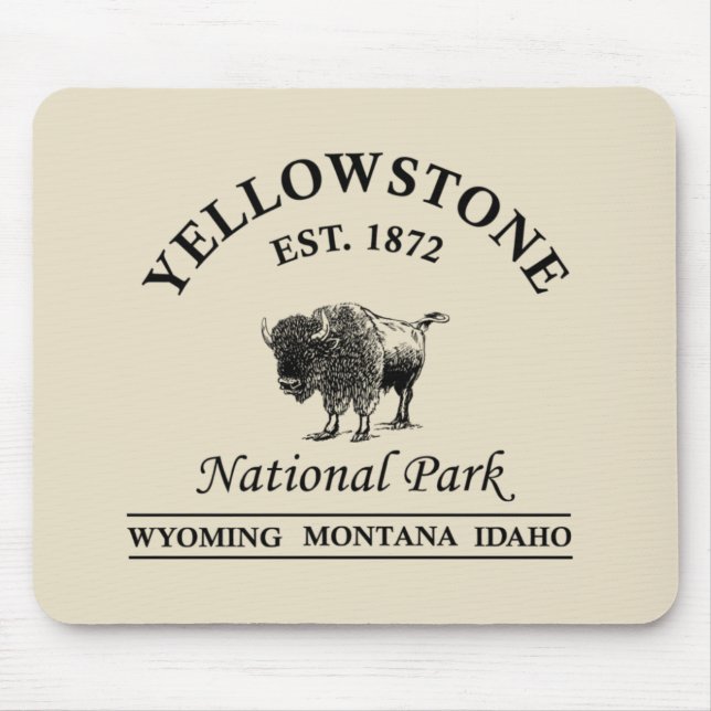 Yellowstone national park mouse mat (Front)