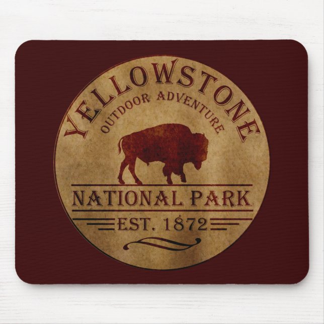 Yellowstone national park mouse mat (Front)
