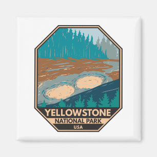 Yellowstone National Park Mud Volcano Vintage  Magnet