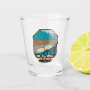 Yellowstone National Park Mud Volcano Vintage  Shot Glass
