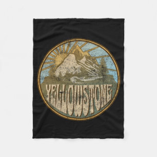 Yellowstone National Park Nature Mountains Hiking  Fleece Blanket
