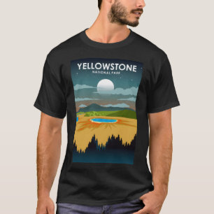 Yellowstone National Park Night Sky Stars Travel P T-Shirt