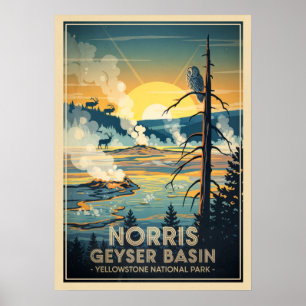 Yellowstone National Park - Norris Geyser Basin Poster