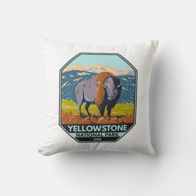 Yellowstone National Park North American Bison  Cushion (Front)