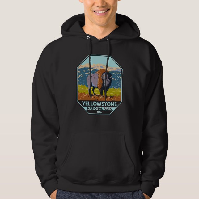 Yellowstone National Park North American Bison  Hoodie (Front)