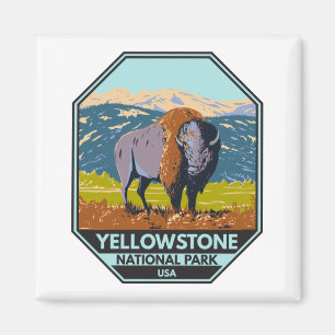 Yellowstone National Park North American Bison  Magnet