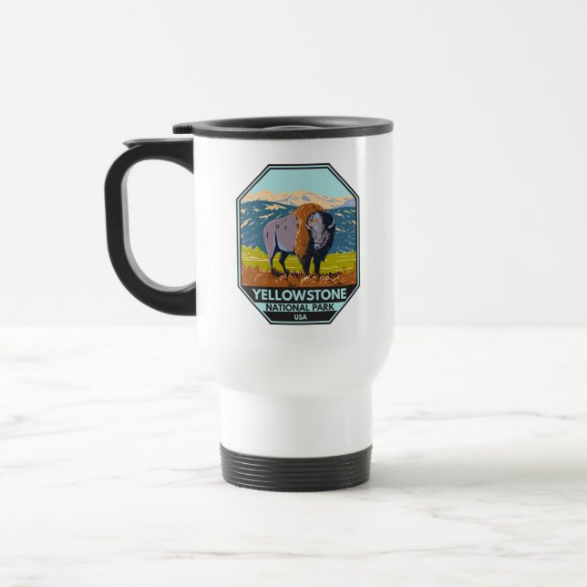 Yellowstone National Park North American Bison  Travel Mug (Left)