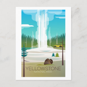 Yellowstone National Park, Old Faithful Postcard