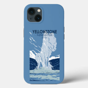Yellowstone National Park Old Faithful Vintage iPhone 13 Case