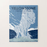 Yellowstone National Park Old Faithful Vintage  Jigsaw Puzzle<br><div class="desc">Yellowstone vector artwork design. The park features dramatic canyons,  alpine rivers,  lush forests,  hot springs and gushing geysers,  including its most famous,  Old Faithful.</div>