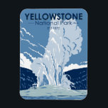 Yellowstone National Park Old Faithful Vintage Magnet<br><div class="desc">Yellowstone Forest vector artwork design. The park features dramatic canyons,  alpine rivers,  lush forests,  hot springs and gushing geysers,  including its most famous,  Old Faithful.</div>