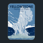 Yellowstone National Park Old Faithful Vintage Magnet<br><div class="desc">Yellowstone Forest vector artwork design. The park features dramatic canyons,  alpine rivers,  lush forests,  hot springs and gushing geysers,  including its most famous,  Old Faithful.</div>