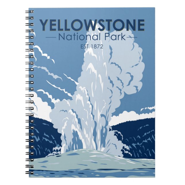 Yellowstone National Park Old Faithful Vintage  Notebook (Front)
