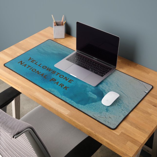 Yellowstone National Park Photo Blue Hot Springs Desk Mat (Office 2)