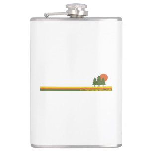 Yellowstone National Park Pine Trees Sun Hip Flask