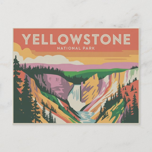 Yellowstone National Park Postcard Retro (Front)