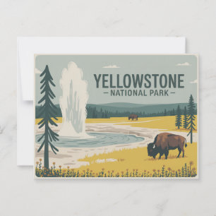 Yellowstone National Park Postcard Vintage