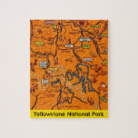Yellowstone National Park Puzzle<br><div class="desc">A vintage,  hand-drawn map of  Yellowstone National Park repurposed on an 8 X 10 jigsaw puzzle.</div>