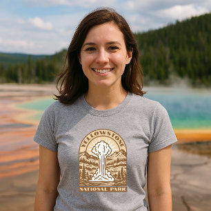 Yellowstone National Park Retro Art Deco T-Shirt