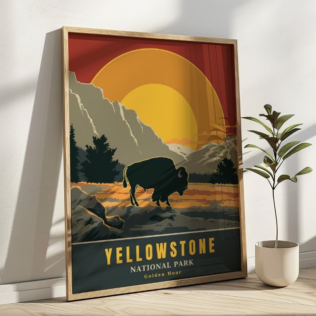 Yellowstone National Park Retro Travel Poster (Creator Uploaded)