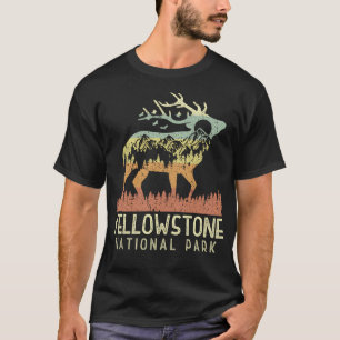 Yellowstone National Park Retro Vintage Mountain E T-Shirt