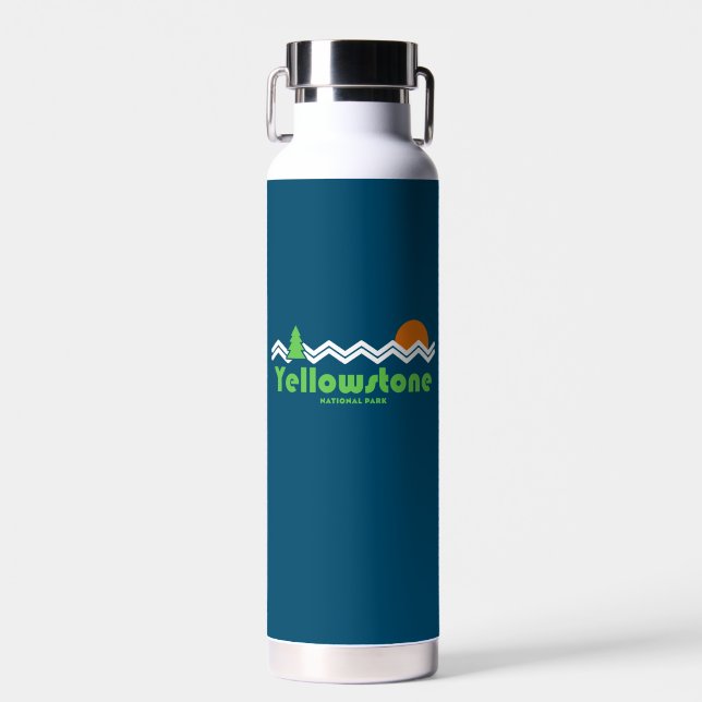 Yellowstone National Park Retro Water Bottle (Front)