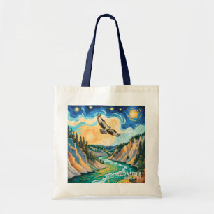 Yellowstone National Park River Colorful Bird Art Tote Bag