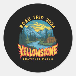 Yellowstone National Park Road Trip 2024 Camping H Classic Round Sticker