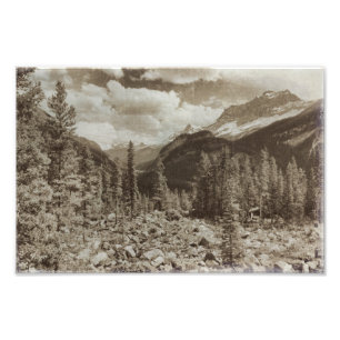 Yellowstone National Park Sepia Wyoming Landscape Photo Print