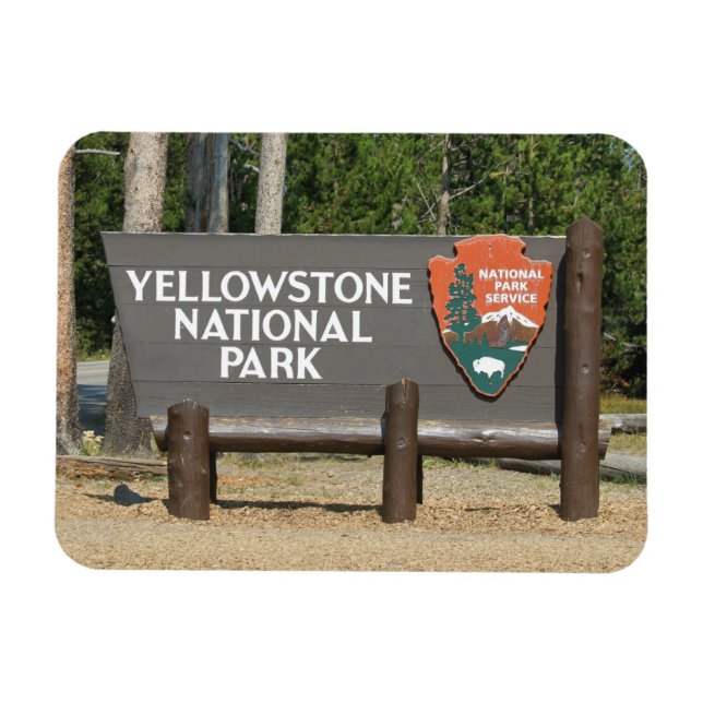 Yellowstone National Park, sign, Wyoming, U. S. Magnet (Horizontal)