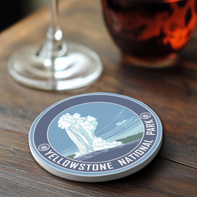 Yellowstone National Park Souvenir Coaster (Sandstone Coaster)