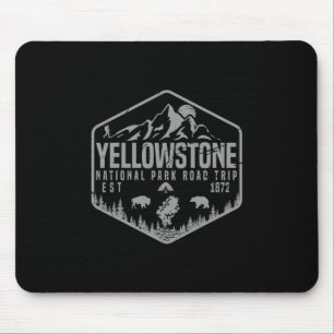 Yellowstone National Park Souvenir Hiking Family R Mouse Mat
