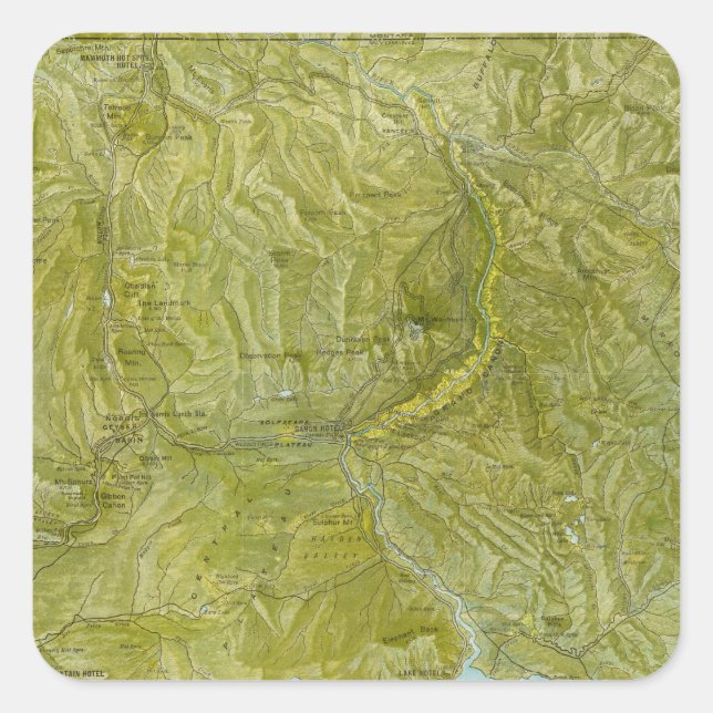 Yellowstone National Park Square Sticker (Front)