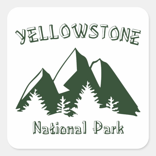 Yellowstone National Park Square Sticker (Front)