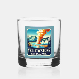 Yellowstone National Park Stone Coaster Whiskey Glass
