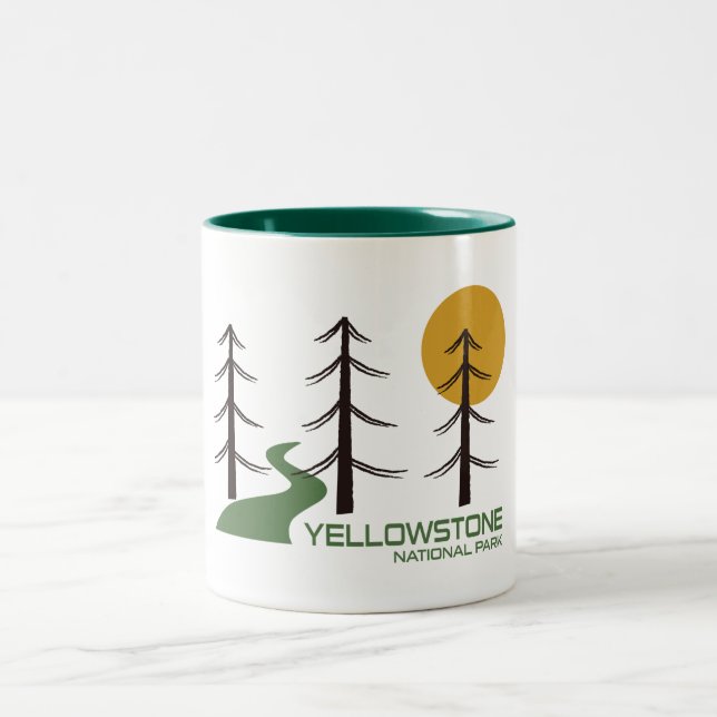 Yellowstone National Park Trail Two-Tone Coffee Mug (Center)
