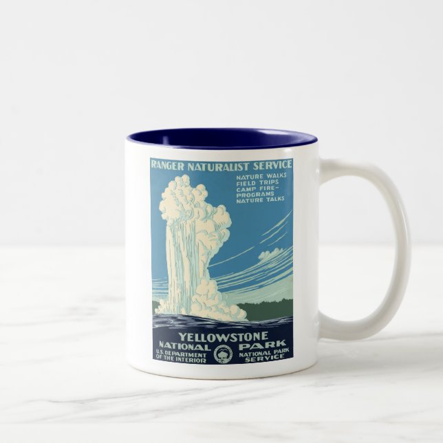 Yellowstone National Park Two-Tone Coffee Mug (Right)