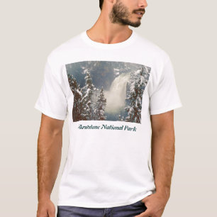Yellowstone National Park Upper Falls Snowstorm T-Shirt