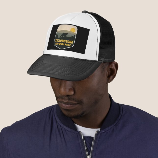Yellowstone National Park USA Bear Souvenir Trucker Hat (In Situ)