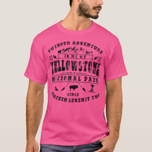 Yellowstone National Park Usa Bison Geyser Hiking T-Shirt
