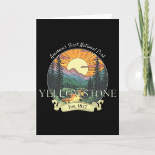 Yellowstone National Park Vacation Men Women Retro Card