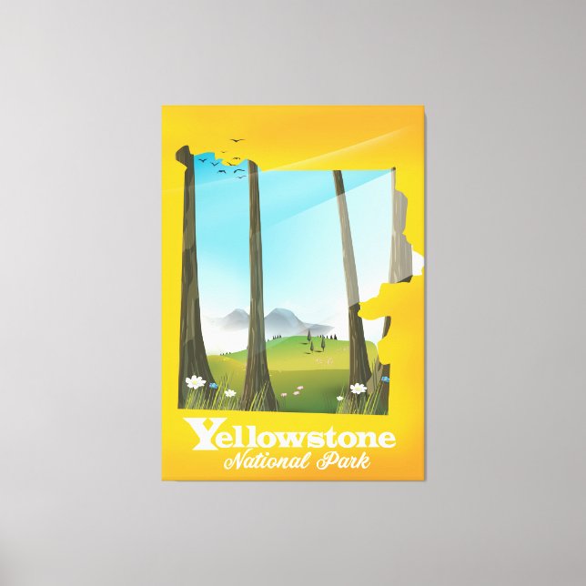 Yellowstone National Park vacation poster. Canvas Print (Front)