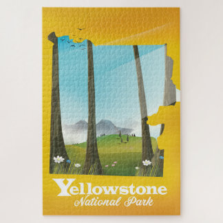 Yellowstone National Park vacation poster. Jigsaw Puzzle