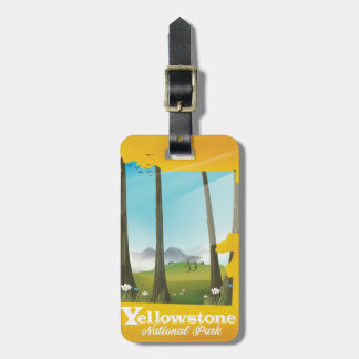 Yellowstone National Park vacation poster. Luggage Tag