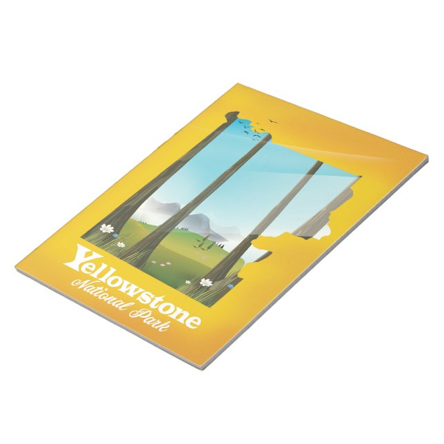 Yellowstone National Park vacation poster. Notepad (Angled)