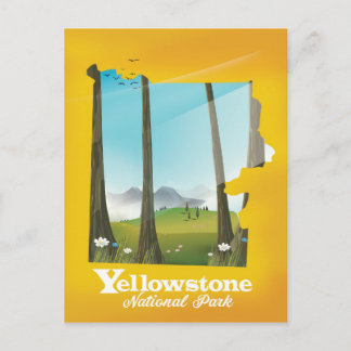 Yellowstone National Park vacation poster. Postcard