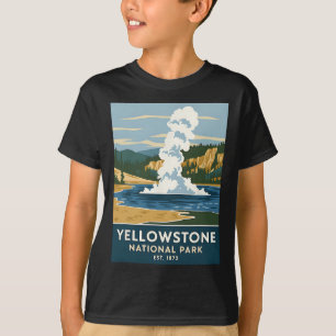 Yellowstone National Park Vintage Camping Hiking M T-Shirt